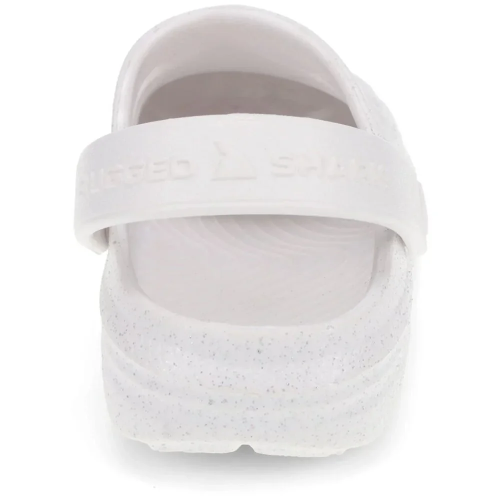 Rugged Shark TODDLER GIRLS Clogs SIZE 12 White Sparkle Waterproof NEW